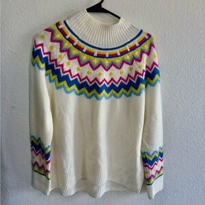 Vince Camuto Striped Knit Sweater in White and Multicolor